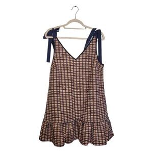 Judith March Tweed Plaid Ribbon Dress sz Large